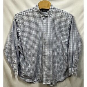 POLO RALPH LAUREN Mens Button Down Long Sleeve Dress Shirt Blue Pink White 3XB